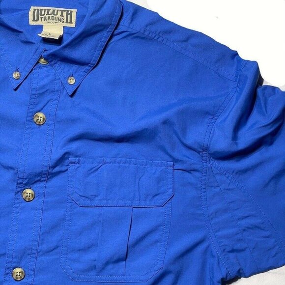 Duluth Trading Co. Mens Blue Short Sleeve Button-Up Shirt M 100% Nylon - Picture 4 of 10